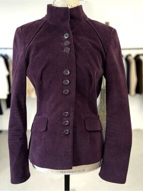 Ricki's Plum Stretch Velvet Tailored Blazer - Size 8